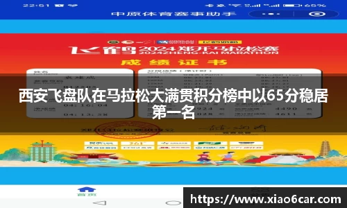 西安飞盘队在马拉松大满贯积分榜中以65分稳居第一名